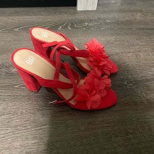 BP Ruffle Red High Heels